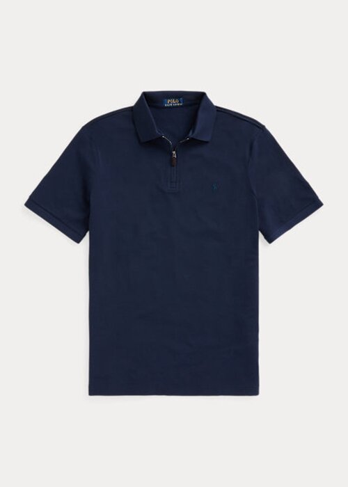 Navy Men’s Ralph Lauren Stretch Mesh Zip Polo Shirts Navy Men’s Ralph Lauren Stretch Mesh Zip Polo Shirts