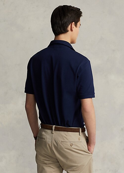 Navy Men’s Ralph Lauren Stretch Mesh Zip Polo Shirts Navy Men’s Ralph Lauren Stretch Mesh Zip Polo Shirts