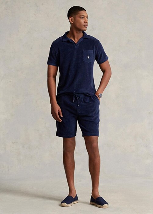 Navy Men’s Ralph Lauren Terry Drawstring Shorts Navy Men’s Ralph Lauren Terry Drawstring Shorts