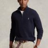 Navy Men’s Ralph Lauren Textured Cotton Quarter-zip Jumper  Sweaters