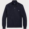 Navy Men’s Ralph Lauren Textured Cotton Quarter-zip Jumper  Sweaters