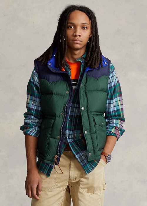 Navy Men’s Ralph Lauren Water-Repellent Down Western Vest Navy Men’s Ralph Lauren Water-Repellent Down Western Vest