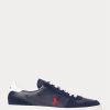 Navy / Red Men’s Ralph Lauren Court Leather-Suede Sneakers