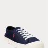 Navy / Red Men’s Ralph Lauren Essence 100 Canvas Cap-Toe Sneakers