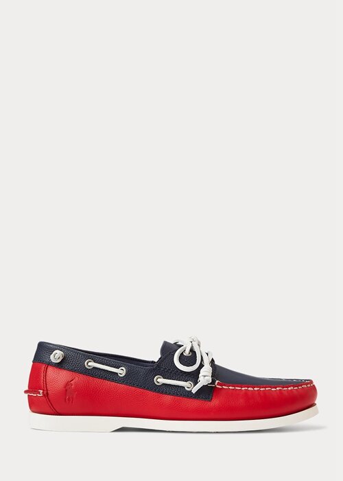 Navy / Red Men’s Ralph Lauren Merton Two-Tone Leather Casual Shoes Navy / Red Men’s Ralph Lauren Merton Two-Tone Leather Casual Shoes