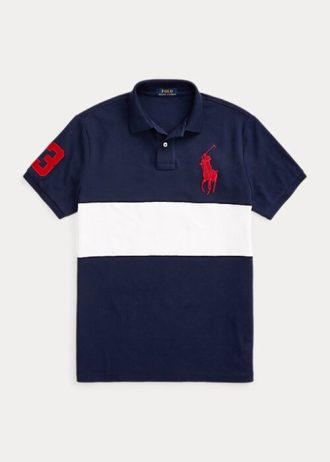Navy / White Men’s Ralph Lauren Big Pony Mesh Polo Shirts