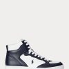Navy / White Men’s Ralph Lauren Court Leather High-Top Sneakers Navy / White Men’s Ralph Lauren Court Leather High-Top Sneakers