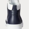 Navy / White Men’s Ralph Lauren Court Leather High-Top Sneakers Navy / White Men’s Ralph Lauren Court Leather High-Top Sneakers