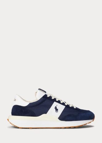 Navy / White Men’s Ralph Lauren Train 89 Suede & Oxford Sneakers