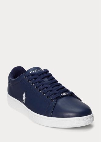Navy / White Men’s Ralph Lauren Wilton Leather Sneakers