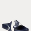 Navy Women’s Ralph Lauren Audrina Logo Faux-Leather Slippers Navy Women’s Ralph Lauren Audrina Logo Faux-Leather Slippers