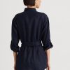 Navy Women’s Ralph Lauren Belted Linen   Shirts