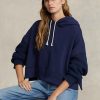 Navy Women’s Ralph Lauren Boxy Fit Hybrid Jumper-sleeve  Hoodie