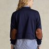 Navy Women’s Ralph Lauren Boxy Suede-Patch French Terry Sweatshirts Navy Women’s Ralph Lauren Boxy Suede-Patch French Terry Sweatshirts