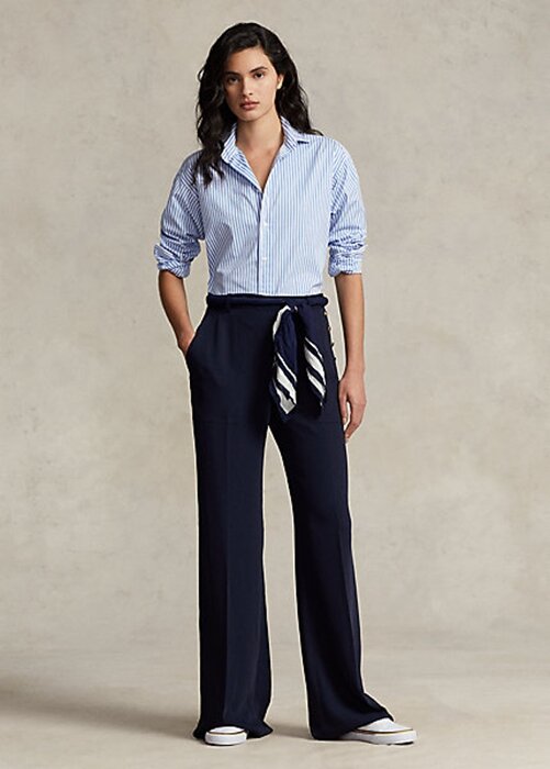 Navy Women’s Ralph Lauren Cady Wide-Leg Trousers Pants Navy Women’s Ralph Lauren Cady Wide-Leg Trousers Pants