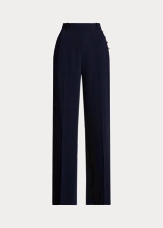 Navy Women’s Ralph Lauren Cady Wide-Leg Trousers Pants Navy Women’s Ralph Lauren Cady Wide-Leg Trousers Pants