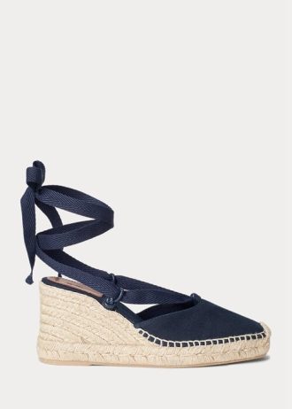 Navy Women’s Ralph Lauren Canvas Wedge Espadrille