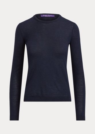 Navy Women’s Ralph Lauren Cashmere Crewneck Sweaters