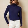 Navy Women’s Ralph Lauren Cashmere Turtleneck Sweaters