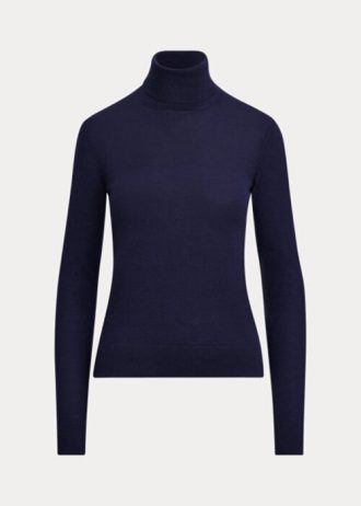 Navy Women’s Ralph Lauren Cashmere Turtleneck Sweaters