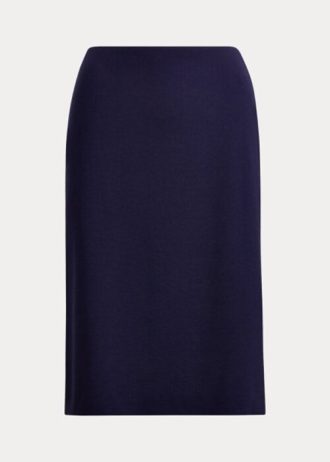 Navy Women’s Ralph Lauren Cindy Stretch Wool Crepe Skirts