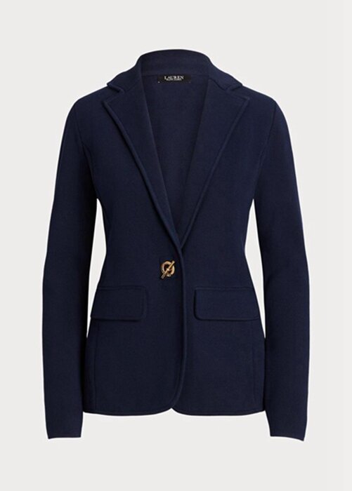 Navy Women’s Ralph Lauren Cotton-Blend Blazers Navy Women’s Ralph Lauren Cotton-Blend Blazers