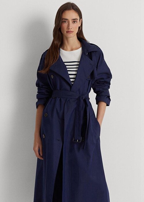 Navy Women’s Ralph Lauren Cotton-blend Twill Coats Navy Women’s Ralph Lauren Cotton-blend Twill Coats