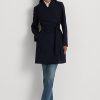 Navy Women’s Ralph Lauren Crepe Wrap Coats Navy Women’s Ralph Lauren Crepe Wrap Coats