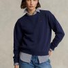 Navy Women’s Ralph Lauren Fleece Crewneck Pullover Sweatshirts Navy Women’s Ralph Lauren Fleece Crewneck Pullover Sweatshirts