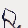 Navy Women’s Ralph Lauren Gabriele Embossed Leather Sandals