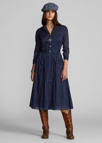 Navy Women’s Ralph Lauren Indigo Cotton Voiledress Dress