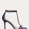 Navy Women’s Ralph Lauren Kate Nappa Leather Sandals