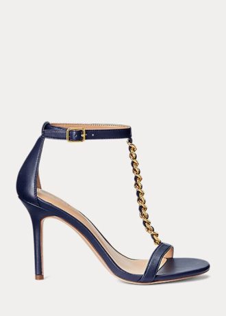 Navy Women’s Ralph Lauren Kate Nappa Leather Sandals
