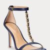Navy Women’s Ralph Lauren Kate Nappa Leather Sandals