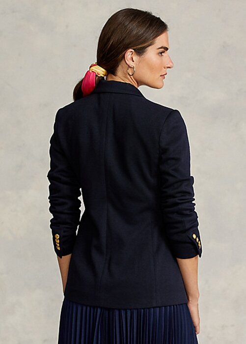 Navy Women’s Ralph Lauren Knit Double-Breasted Blazers Navy Women’s Ralph Lauren Knit Double-Breasted Blazers