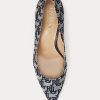 Navy Women’s Ralph Lauren Lanette Monogram Jacquard Heels