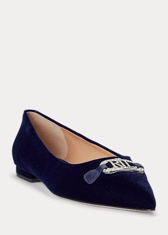 Navy Women’s Ralph Lauren Lilah Velvet Ballet Flat Shoes Navy Women’s Ralph Lauren Lilah Velvet Ballet Flat Shoes