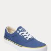 Navy Women’s Ralph Lauren Logo Cotton Canvas Sneakers
