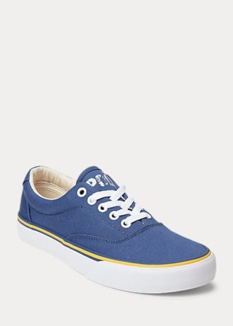Navy Women’s Ralph Lauren Logo Cotton Canvas Sneakers Navy Women’s Ralph Lauren Logo Cotton Canvas Sneakers