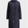 Navy Women’s Ralph Lauren Long Quilted   Jackets