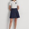 Navy Women’s Ralph Lauren Pleated Denim Miniskirt Skirts
