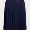 Navy Women’s Ralph Lauren Pleated Georgette   Skirts