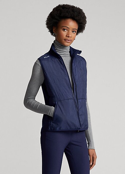 Navy Women’s Ralph Lauren Quilted-Front Hybrid Full-Zip Vest Navy Women’s Ralph Lauren Quilted-Front Hybrid Full-Zip Vest