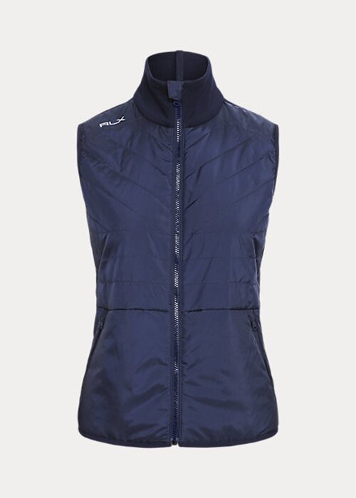 Navy Women’s Ralph Lauren Quilted-Front Hybrid Full-Zip Vest Navy Women’s Ralph Lauren Quilted-Front Hybrid Full-Zip Vest