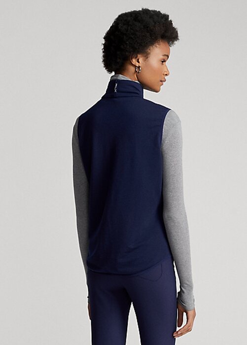 Navy Women’s Ralph Lauren Quilted-Front Hybrid Full-Zip Vest Navy Women’s Ralph Lauren Quilted-Front Hybrid Full-Zip Vest