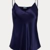 Navy Women’s Ralph Lauren Silk Camisole Tops Navy Women’s Ralph Lauren Silk Camisole Tops