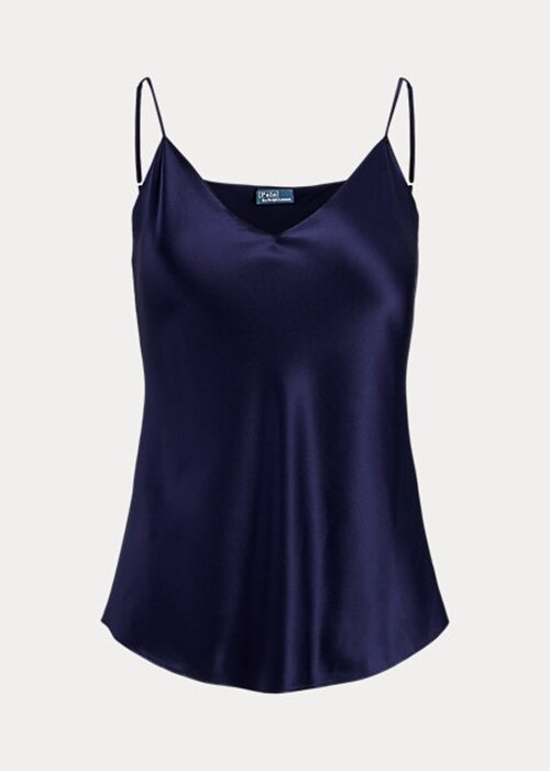 Navy Women’s Ralph Lauren Silk Camisole Tops Navy Women’s Ralph Lauren Silk Camisole Tops