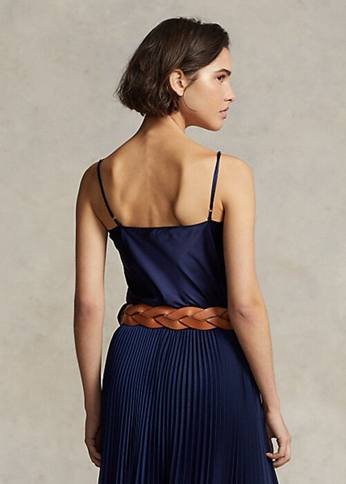 Navy Women’s Ralph Lauren Silk Camisole Tops Navy Women’s Ralph Lauren Silk Camisole Tops