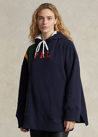 Navy Women’s Ralph Lauren Striped Fleece Logo Sweatshirts