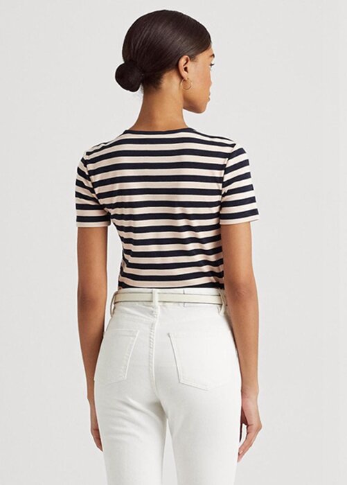 Navy Women’s Ralph Lauren Striped Stretch Cotton T Shirts Navy Women’s Ralph Lauren Striped Stretch Cotton T Shirts